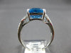 3.56CT DIAMOND & AAA BLUE TOPAZ 14KT WHITE GOLD 3D CUSHION & ROUND INFINITY RING