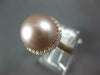 .32CT DIAMOND & AAA PINK SOUTH SEA PEARL 18KT ROSE GOLD CLASSIC HALO LOVE RING
