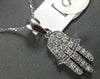 ESTATE .30CT DIAMOND 14KT WHITE GOLD 3D PAVE CHAMSA HAMSA LUCKY FLOATING PENDANT