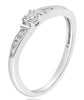 .15CT DIAMOND 14KT WHITE GOLD 7 STONE SOLITAIRE DIAGINAL FRIENDSHIP LOVE RING