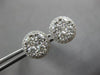 LARGE 2.03CT DIAMOND 18KT WHITE GOLD CLUSTER INVISIBLE FLOWER HALO STUD EARRINGS