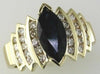 WIDE 2.62CT DIAMOND & AAA SAPPHIRE 14KT YELLOW GOLD 3D CLASSIC ENGAGEMENT RING