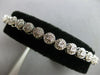 WIDE & LONG 1.26CT DIAMOND 14KT WHITE GOLD CLASSIC MULTI FLOWER TENNIS BRACELET