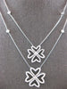 1.59CT DIAMOND 14KT WHITE GOLD 3D MULTI HEART DOUBLE FLOWER BY THE YARD NECKLACE