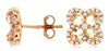 1.55CT DIAMOND & AAA MORGANITE 14K ROSE GOLD OVAL & ROUND 4 LEAF CLOVER EARRINGS