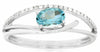 .53CT DIAMOND & AAA AQUAMARINE 14K WHITE GOLD OVAL & ROUND CRISS CROSS LOVE RING