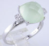 ESTATE 4.76CT DIAMOND & AAA PRONITE 14KT WHITE GOLD 3D SQUARE & ROUND FUN RING