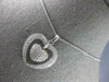 ESTATE LARGE .76CT DIAMOND 14KT WHITE GOLD 3D DOUBLE HEART LOVE FLOATING PENDANT