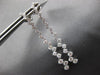 ESTATE 1.50CT DIAMOND 18K WHITE GOLD CRISS CROSS CHANDELIER FUN HANGING EARRINGS