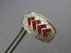 LARGE 1.66CT DIAMOND & AAA RUBY 14KT 2 TONE GOLD CLIP ON HANGING EARRINGS #28040