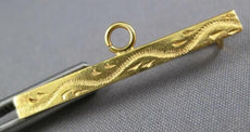 ANTIQUE CLASSIC 14KT YELLOW GOLD 3D FILIGREE BAR CHARM BABY PIN #27403