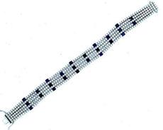 12.62CT DIAMOND & AAA SAPPHIRE 18KT WHITE GOLD ROUND & PRINCESS TENNIS BRACELET