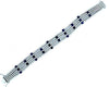 12.62CT DIAMOND & AAA SAPPHIRE 18KT WHITE GOLD ROUND & PRINCESS TENNIS BRACELET