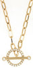 .23CT DIAMOND 14KT YELLOW GOLD 3D OVAL LINK TOGGLE CIRCLE OF LIFE LOVE NECKLACE