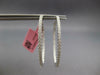 ESTATE LARGE 1.76CT DIAMOND 14KT WHITE GOLD 3D INSIDE OUT HOOP HANGING EARRINGS