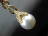 EXTRA LARGE .77CT DIAMOND & AAA SOUTH SEA PEARL 18K YELLOW GOLD HANGING EARRINGS