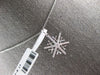 ESTATE .17CT DIAMOND 18KT WHITE GOLD 3D CLASSIC FLOWER SNOWFLAKE FUN PENDANT