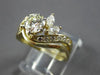 1.07CT DIAMOND 14KT YELLOW GOLD 3D ROUND & MARQUISE ENGAGEMENT RING SET #27792