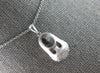 ESTATE .12CT DIAMOND 14K WHITE GOLD MATTE & SHINY BABYGIRL SHOE FLOATING PENDANT