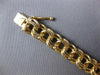 ESTATE WIDE AND LONG 14KT YELLOW GOLD 3D DOUBLE LINK SOLID CHARM BRACELET