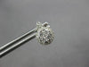 ESTATE .58CT DIAMOND 18K WHITE GOLD ROUND CLUSTER FLOWER TEAR DROP STUD EARRINGS