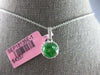 1.87CT DIAMOND & AAA EMERALD 18KT WHITE GOLD ROUND CLASSIC HALO FLOATING PENDANT