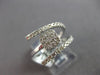 .59CT DIAMOND 14KT WHITE GOLD 3D ROUND CLUSTER SQUARE 3 ROW CRISS CROSS FUN RING