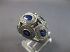 LARGE 4.63CT DIAMOND & AAA SAPPHIRE 18K WHITE GOLD OVAL & ROUND DOME SHAPE RING