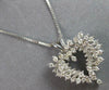 ESTATE 1.0CT DIAMOND 14KT WHITE GOLD 3D CLASSIC HEART LOVE FLOATING PENDANT