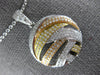 ESTATE .86CT DIAMOND 18KT TRI COLOR GOLD 3D CIRCULAR CRISS CROSS FUN PENDANT