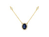 1.74CT DIAMOND & AAA SAPPHIRE 14KT YELLOW GOLD 3D OVAL HALO BY THE YARD NECKLACE