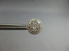 ESTATE .89CT DIAMOND 14KT WHITE GOLD 3D CLASSIC ROUND CLUSTER HALO STUD EARRINGS