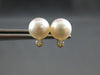 ESTATE .09CT DIAMOND & AAA SOUTH SEA PEARL 14K YELLOW GOLD CLASSIC STUD EARRINGS