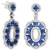 LARGE 2.64CT DIAMOND & AAA SAPPHIRE 14KT WHITE GOLD 3D OPEN FLOWER FUN EARRINGS