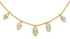 .54CT DIAMOND 14KT YELLOW GOLD MULTI LEAF BY THE YARD CHANDELIER LOVE NECKLACE