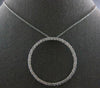 ESTATE LARGE 2.0CT DIAMOND 14KT WHITE GOLD ROUND CIRCLE OF LIFE FLOATING PENDANT