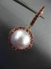 LARGE 1.60CT AAA AMETHYST & PINK SOUTH SEA PEARL 18KT ROSE GOLD HANGING EARRINGS