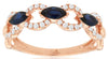 .77CT DIAMOND & AAA SAPPHIRE 14KT ROSE GOLD 3D MARQUISE & ROUND LOVE KNOT RING