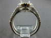 ESTATE .90CT DIAMOND 14K WHITE GOLD 3D ROUND HALO SEMI MOUNT ENGAGEMENT RING SET