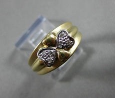 ANTIQUE WIDE DIAMOND 14K WHITE & YELLOW GOLD INFINITY HEART BOW LOVE RING #21069