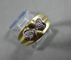 ANTIQUE WIDE DIAMOND 14K WHITE & YELLOW GOLD INFINITY HEART BOW LOVE RING #21069