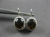 LARGE 4.60CT DIAMOND & AAA SMOKY TOPAZ 14K WHITE GOLD LEVERBACK HANGING EARRINGS