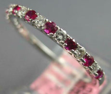 .39CT DIAMOND & AAA RUBY 14KT WHITE GOLD 3D 2MM SEMI ETERNITY ANNIVERSARY RING