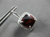 LARGE 4.36CT DIAMOND & AAA GARNET 14KT WHITE GOLD CUSHION & ROUND HALO EARRINGS