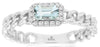 .34CT DIAMOND & AAA AQUAMARINE 14KT WHITE GOLD 3D EMERALD CUT & ROUND LOVE RING