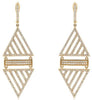 LARGE 1.61CT DIAMOND 18K YELLOW GOLD TRIANGULAR GEOMETRICAL FUN HANGING EARRINGS