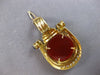 ANTIQUE LARGE DIAMOND & AAA SAPPHIRE 18K 2 TONE GOLD 3D CORNELIAN PENDANT 28157