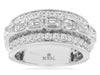 LARGE 2CT DIAMOND 14K WHITE GOLD ROUND & BAGUETTE SEMI ETERNITY ANNIVERSARY RING