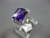 ESTATE 3.16CT DIAMOND & AAA AMETHYST 14K WHITE GOLD 3D CUSHION & ROUND HALO RING
