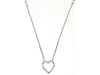 .25CT DIAMOND 14KT WHITE GOLD ROUND & BAGUETTE OPEN HEART BY THE YARD NECKLACE